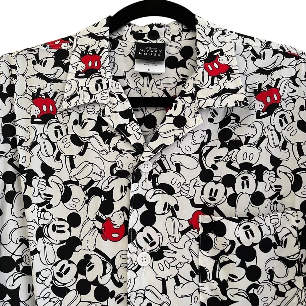 Disney Mickey Mouse Patterned Woven Button Down S… - image 2